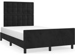 Syfax™ Giroletto Senza Materasso Nero 120X200 Cm Velluto