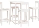 Syfax™ Set Da Bar 5 Pz Bianco In Legno Massello Di Pino