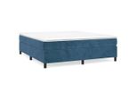 Syfax™ Struttura Letto A Rete A Molle Blu Scuro 200X200 Cm In Velluto