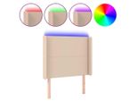 Syfax™ Testiera A Led Cappuccino 103X23X118/128 Cm In Pelle Finta