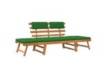 Syfax™ Panca Da Giardino Cuscini 2-In-1 190 Cm Legno Massello D'acacia