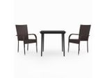 Syfax™ Set Da Pranzo Da Giardino 3 Pz Marrone E Nero