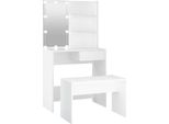 Syfax™ Set Tavolo Da Toeletta Bianco Con Led In Legno Multistrato