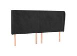 Syfax™ Testiera Ad Orecchio Nera 163X23X118/128 Cm In Velluto