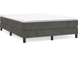 Syfax™ Struttura Letto A Rete A Molle Grigio Scuro 140X190 Cm Velluto
