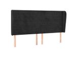 Syfax™ Testiera Ad Orecchio Nera 163X23X118/128 Cm In Velluto