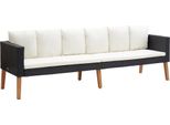 Syfax™ Divano Da Giardino A 3 Posti Con Cuscini In Polyrattan Nero