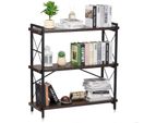 Libreria Rustica Scaffale In Piedi Scaffale Di Stoccaggio Metallo 3 Livelli 90X30X91Cm