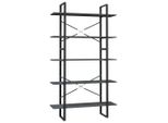 Syfax™ Libreria A 5 Ripiani Grigia 100X30X175 Cm In Legno Di Pino