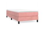 Syfax™ Struttura Letto A Rete A Molle Rosa 80X200 Cm In Velluto