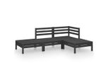 Syfax™ Set Divani Da Giardino 4 Pz Nero In Legno Massello Di Pino