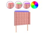 Syfax™ Testiera A Led Rosa 83X16X118/128 Cm In Velluto