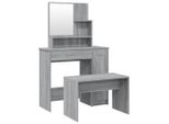Syfax™ Set Tavolo Da Toeletta Grigio Sonoma 86,5X35X136 Cm