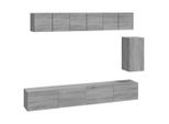 Syfax™ Set Di Mobili Porta Tv 6 Pz Grigio Sonoma In Legno Multistrato