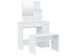 Syfax™ Set Tavolo Da Toeletta Bianco Lucido 86,5X35X136 Cm