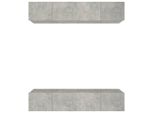 Syfax™ Mobili Tv 4 Pz Grigio Cemento 80X30X30 Cm In Legno Multistrato