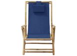 Syfax™ Sedia Relax Reclinabile Blu Marino In Bambù E Tessuto