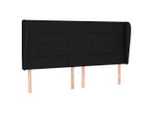 Syfax™ Testiera Ad Orecchio Nera 203X23X118/128 Cm In Tessuto