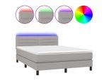 Syfax™ Letto A Molle Materasso E Led Grigio Chiaro 140X200 Cm Tessuto