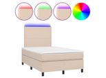 Syfax™ Giroletto Molle Materasso E Led Cappuccino 120X200Cm Pelle Finta