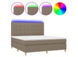 Syfax™ Letto A Molle Con Materasso E Led Tortora 160X200 Cm In Tessuto