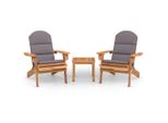 Syfax™ Set Salotto Da Giardino Adirondack 3Pz Legno Massello Di Acacia
