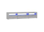 Syfax™ Mobile Porta Tv Con Luci Led Grigio Sonoma 195X35X40 Cm