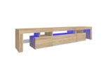 Syfax™ Mobile Porta Tv Con Luci Led Rovere Sonoma 215X36,5X40 Cm