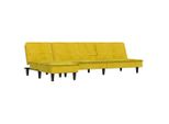 Syfax™ Divano Letto A L Giallo 255X140X70 Cm In Velluto