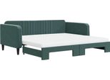 Syfax™ Divano Letto Estraibile Materassi Verde Scuro 100X200 Velluto