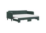Syfax™ Divano Letto Estraibile Materassi Verde Scuro 80X200 Velluto