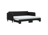 Syfax™ Divano Letto Estraibile Con Materassi Nero 80X200 Cm Tessuto