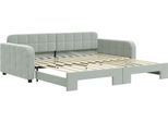 Syfax™ Divano Letto Con Letto Estraibile Grigio Chiaro 100X200 Velluto