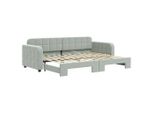 Syfax™ Divano Letto Con Letto Estraibile Grigio Chiaro 80X200 Velluto
