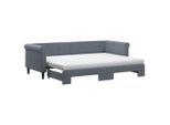 Syfax™ Divano Letto Estraibile Materassi Grigio Scuro 80X200Cm Velluto