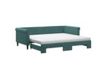 Syfax™ Divano Letto Estraibile Materassi Verde Scuro 90X200 Velluto