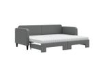 Syfax™ Divano Letto Estraibile Materassi Grigio Scuro 80X200Cm Tessuto