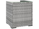 Syfax™ Tavolino Grigio 40X37X40,5 Cm Polyrattan E Vetro Temperato