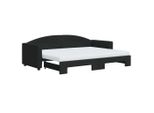 Syfax™ Divano Letto Estraibile Con Materassi Nero 80X200 Cm Tessuto