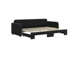 Syfax™ Divano Letto Con Letto Estraibile Nero 80X200 Cm In Velluto