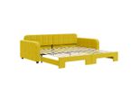 Syfax™ Divano Letto Con Letto Estraibile Giallo 100X200 Cm In Velluto