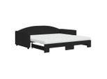 Syfax™ Divano Letto Estraibile Con Materassi Nero 100X200 Cm Tessuto