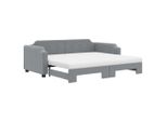 Syfax™ Divano Letto Estraibile Materassi Grigio Chiaro 80X200 Tessuto