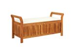 Syfax™ Panca Portaoggetti Giardino Cuscino 126Cm Legno Massello Acacia