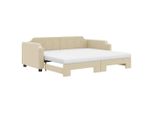 Syfax™ Divano Letto Estraibile Con Materassi Crema 90X200 Cm Tessuto