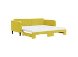 Syfax™ Divano Letto Estraibile Con Materassi Giallo 100X200 Cm Velluto