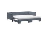Syfax™ Divano Letto Estraibile Materassi Grigio Scuro 90X200Cm Velluto