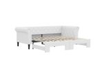 Syfax™ Divano Letto Con Letto Estraibile Bianco 90X200Cm In Pelle Finta