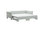 Syfax™ Divano Letto Estraibile Materassi Grigio Chiaro 90X200 Velluto
