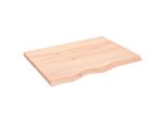Syfax™ Piano Per Tavolo 80X60X(2-4) Cm In Rovere Massello Non Trattato